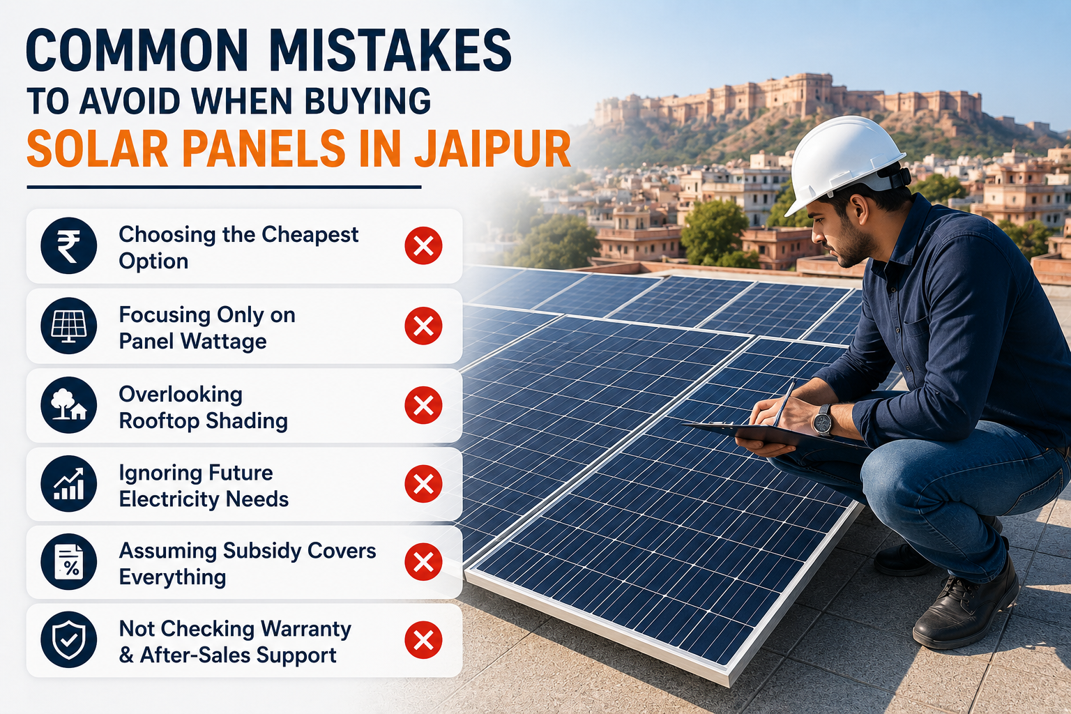 Common mistakes to avoid when buying solar panels in Jaipur